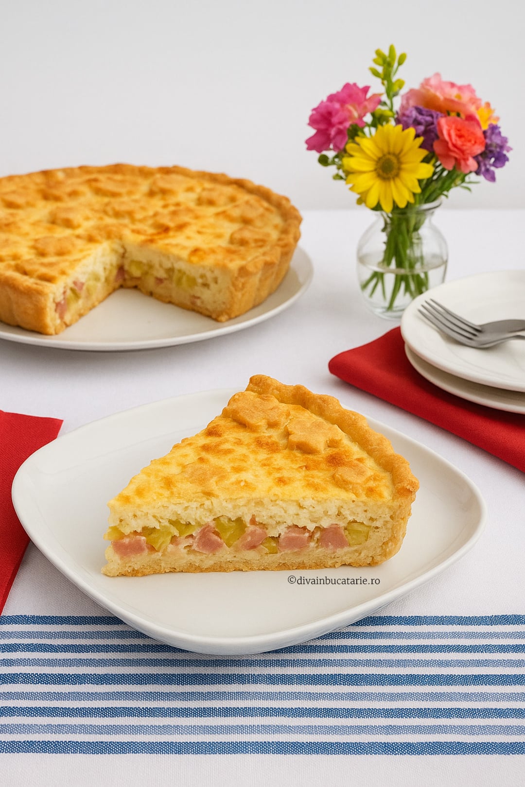 tarta cu praz bacon si branzeturi A