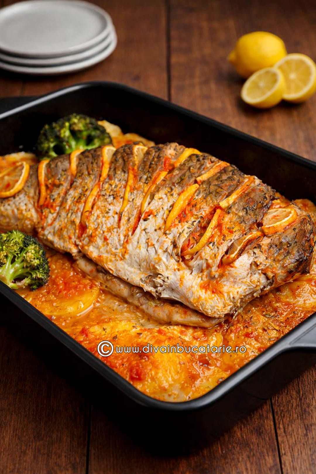 Crap umplut cu legume la cuptor reteta diva in bucatarie A