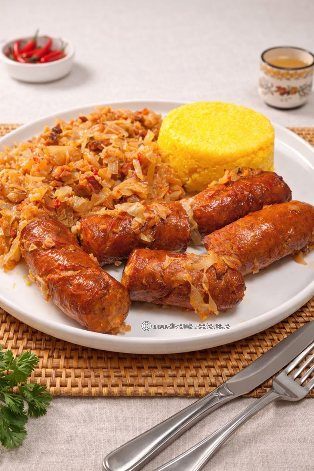 Varza calita cu carnati si bacon Reteta Diva In Bucatarie A