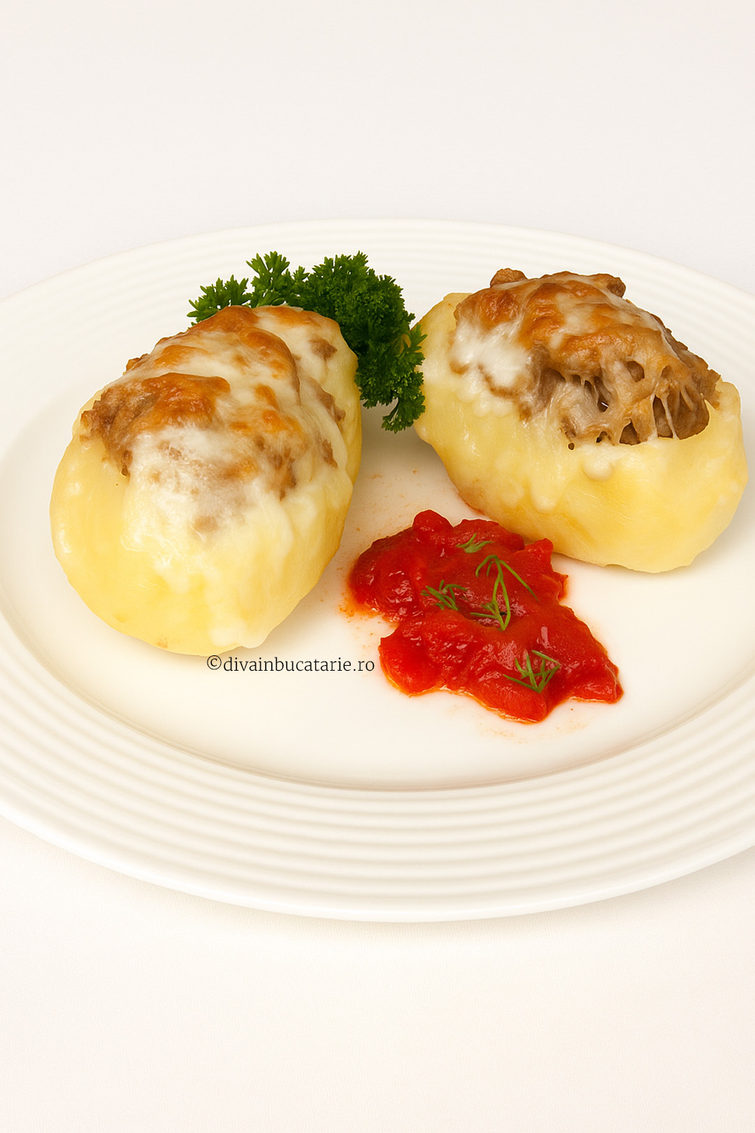 Cartofi umpluti cu carne tocata A