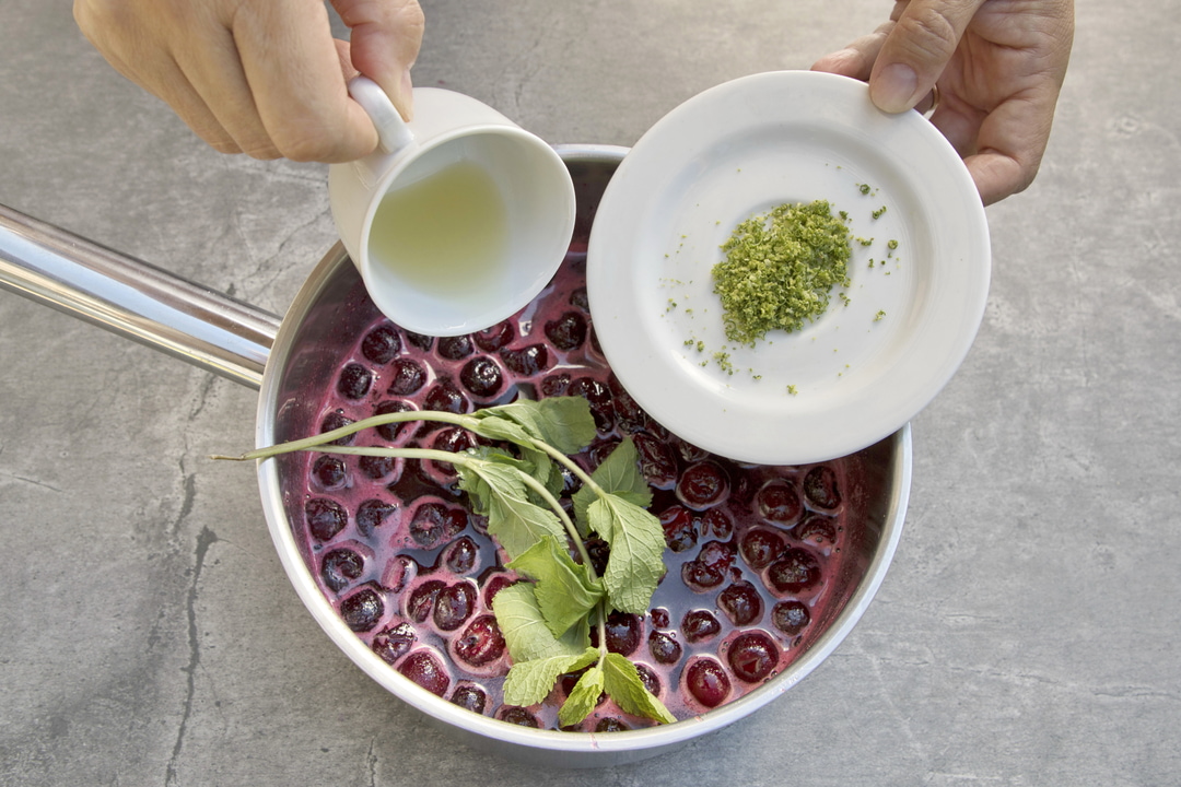 dulceata de cirese amare cu menta si lime 4