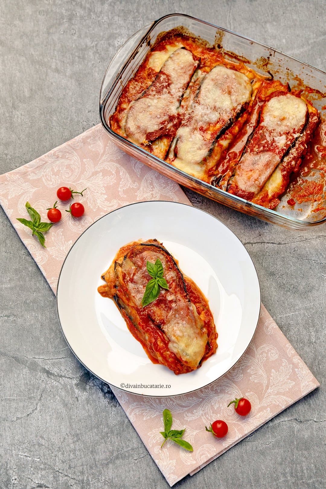 Vinete alla parmigiana sau vinete cu parmezan la cuptor A