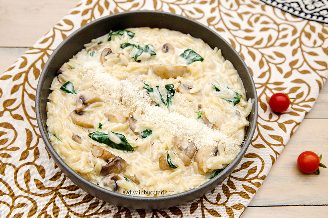 orzo cremos cu ciuperci si spanac B