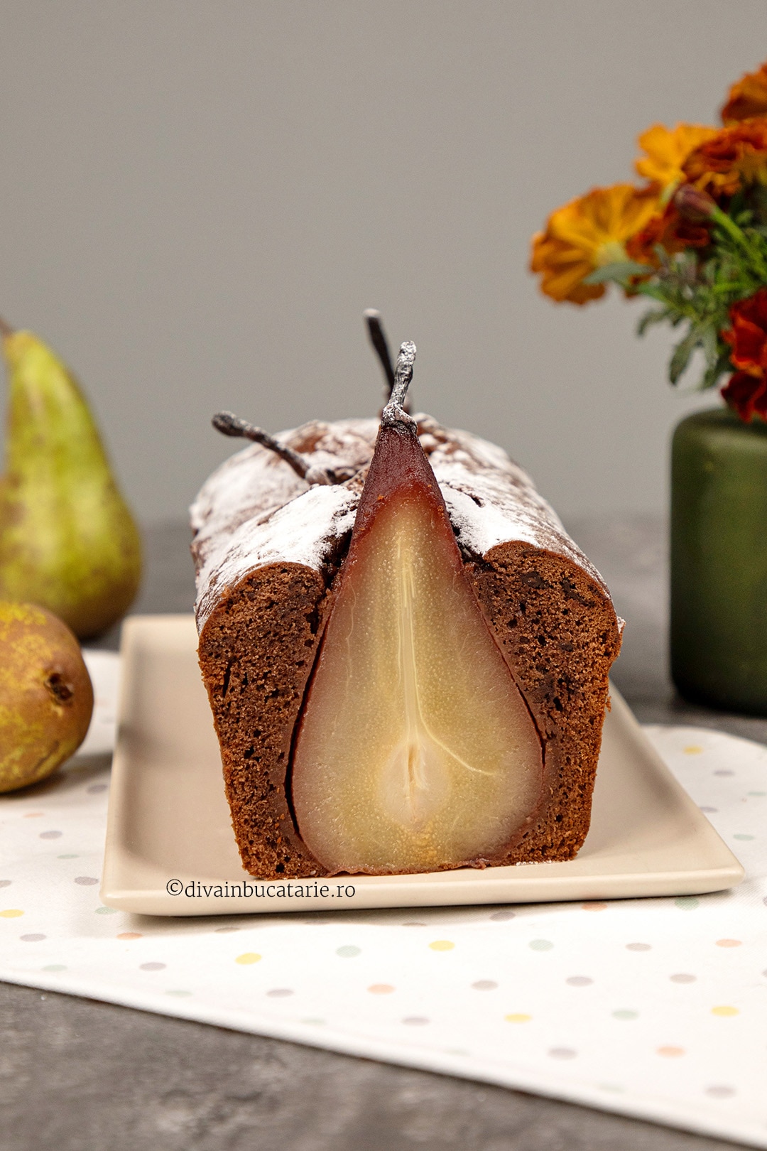 chec de ciocolata cu pere posate A