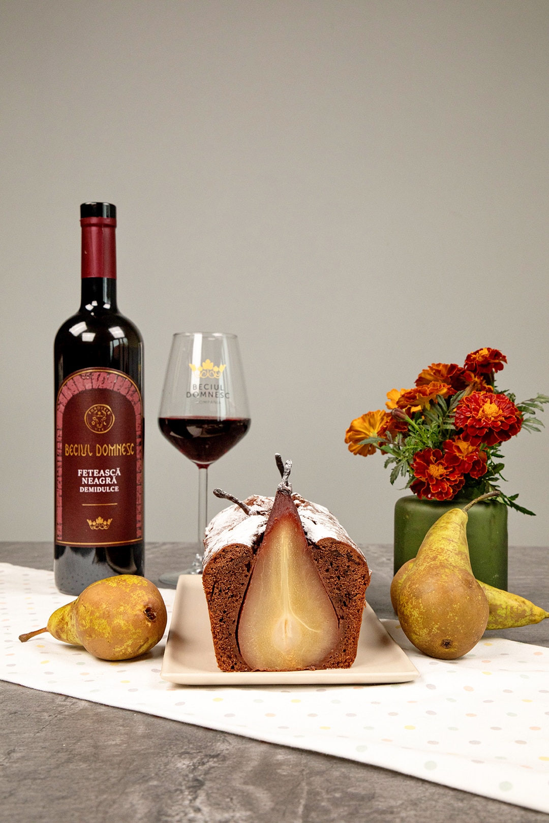 chec de ciocolata cu pere posate C