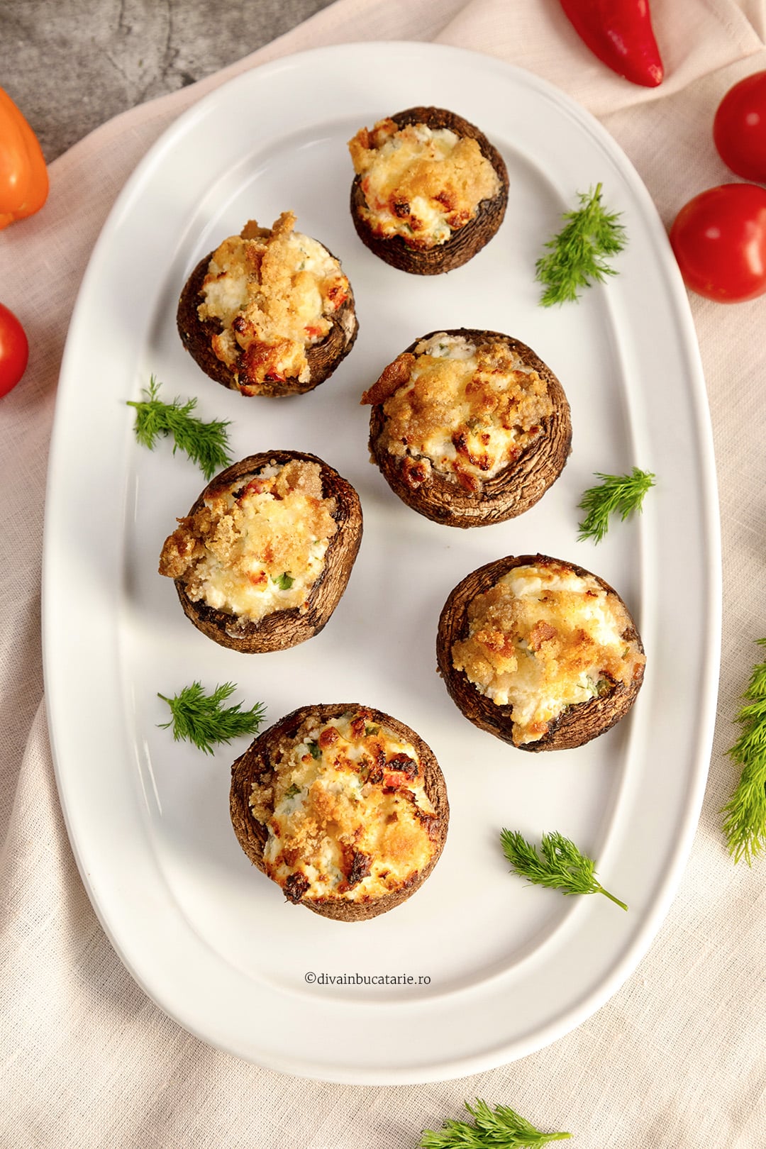 ciuperci umplute la airfryer A