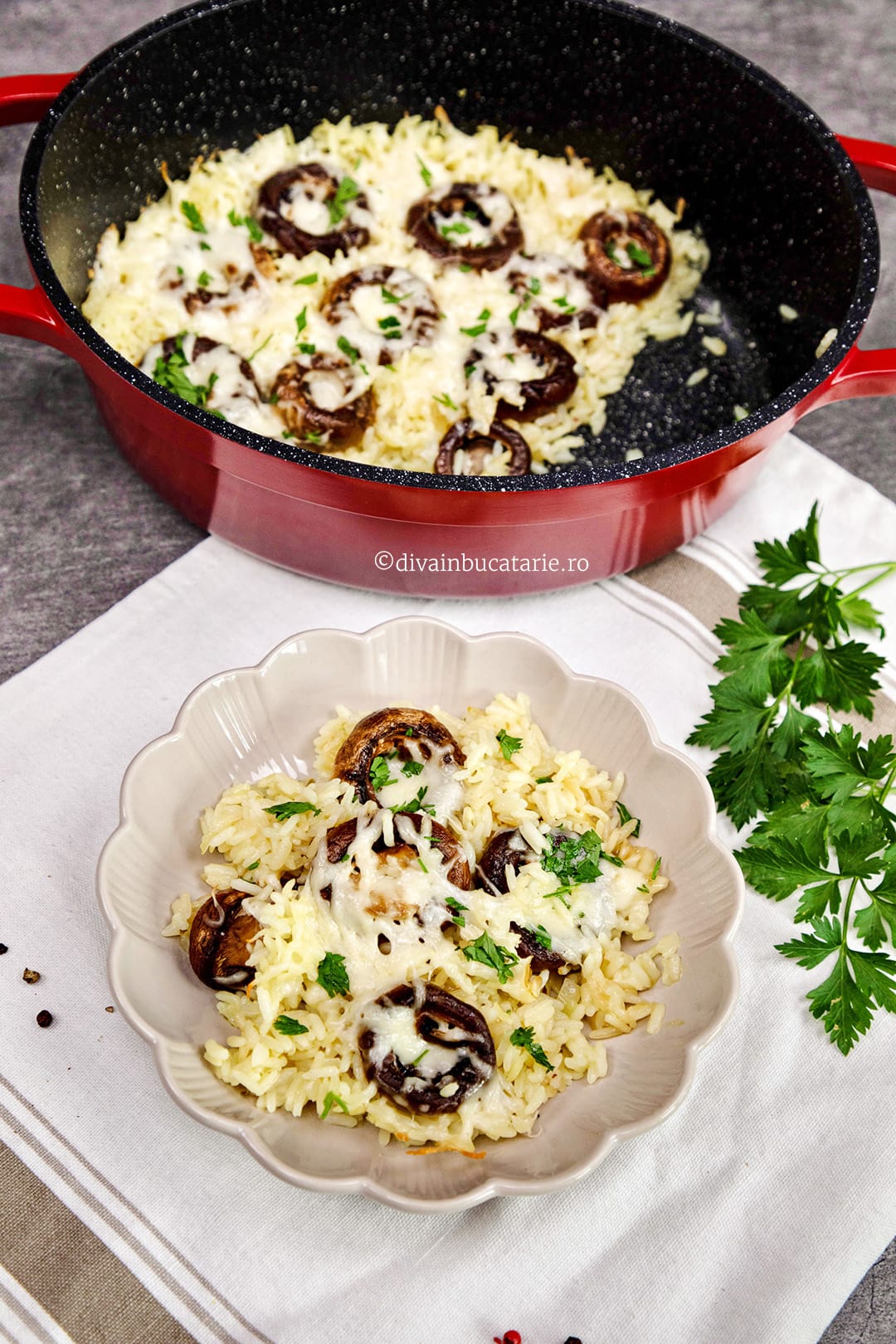 gratin de orez cu ciuperci C