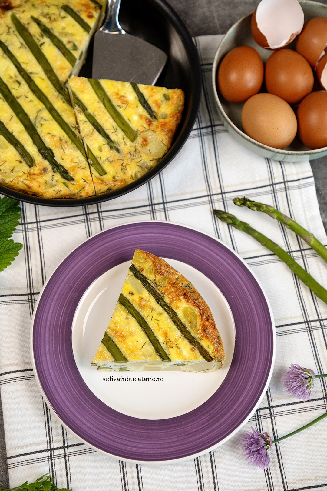 fritatta cu cartofi noi si sparanghel D