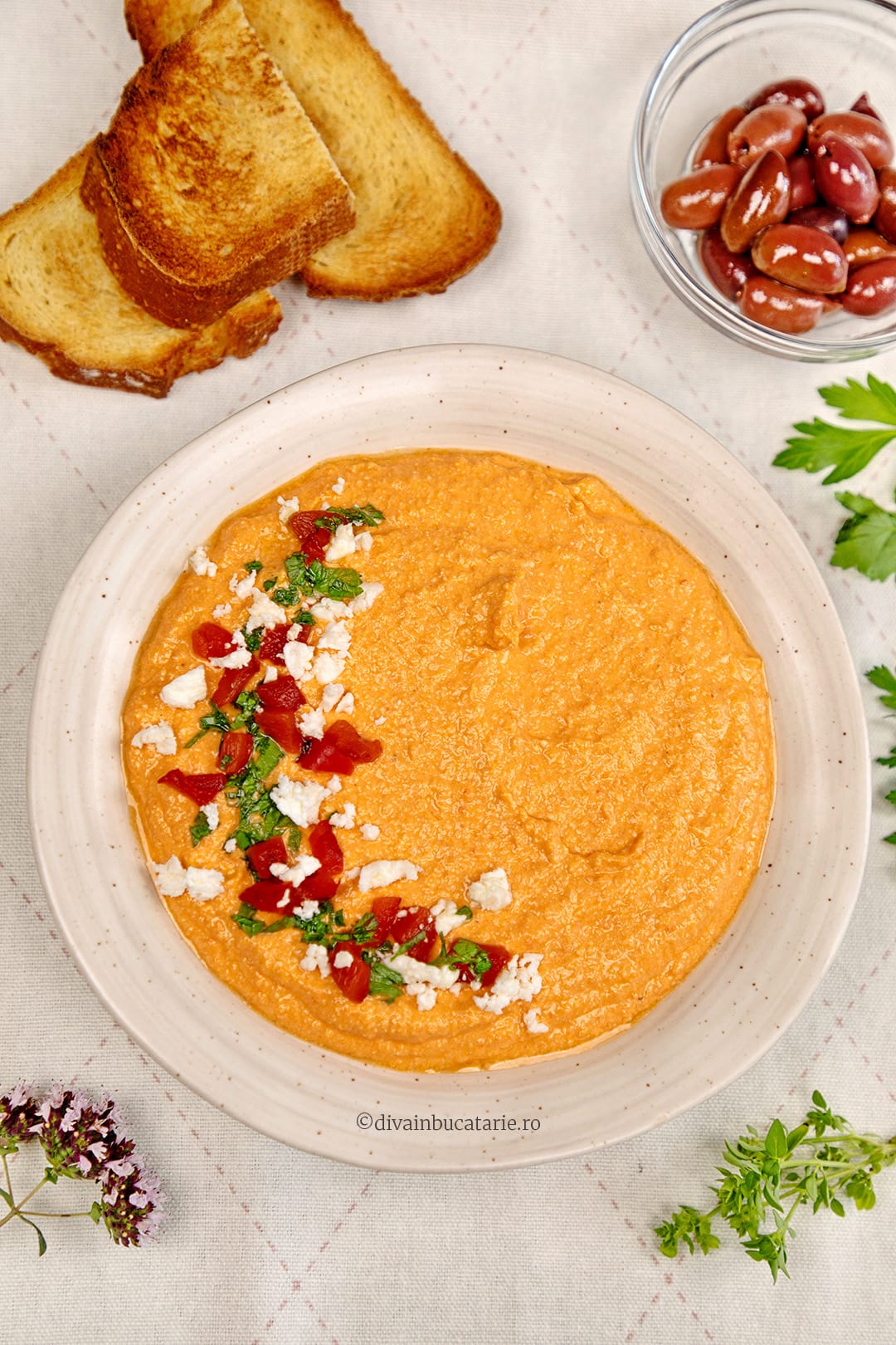 crema greceasca de feta cu ardei copt C